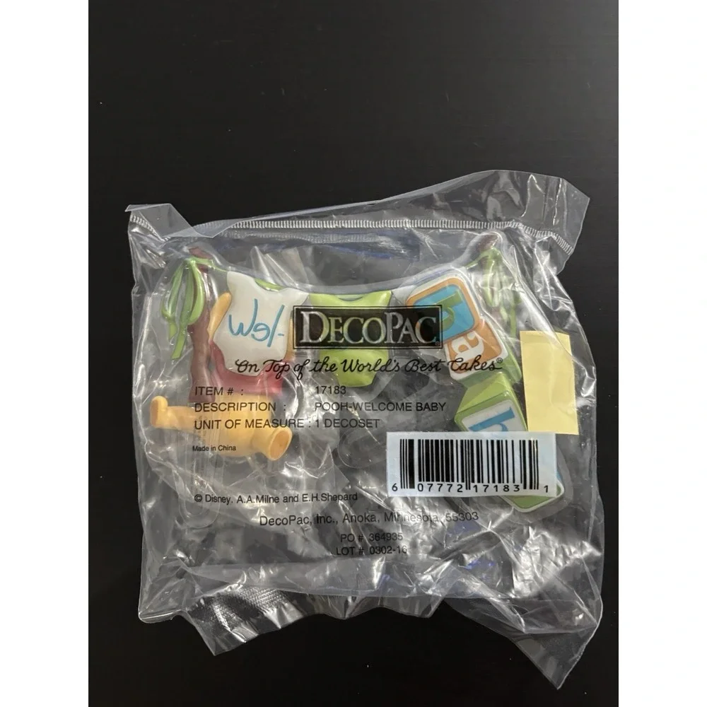 Decopac Cake Topper Set Pooh Welcome Baby Banner Winnie The Pooh NEW